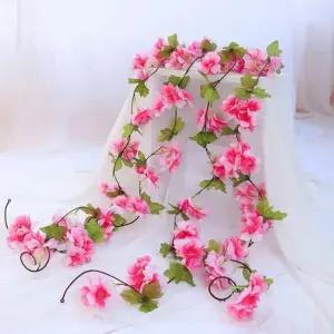 블룸 벚꽃 조화넝쿨 2p세트 봄인테리어 인조꽃 가랜드