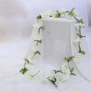 블룸 벚꽃 조화 넝쿨 2p세트(화이트) 울타리 인조꽃