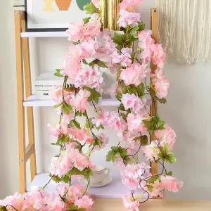 블룸 벚꽃 조화 넝쿨 2p세트(라이트핑크) 인조꽃장식