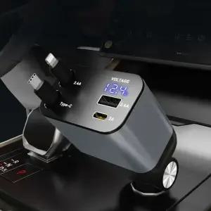 차량용 고속 충전기 C타입 라이트닝 PD USB 멀티 시거잭 갤럭시 초고속충전 전압표시 MK-040