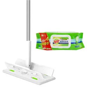 스카치브라이트 올터치 청소용품 더블액션 막대걸레 대형 + 물걸레 청소포 24매 1세트