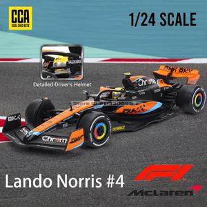 CCA MSZ 1:24 새로운 맥라렌 F1 팀 2023 MCL60 4 # 랜도 노리스 Oscar Piastri 합금 자동차 모델 장난감 시