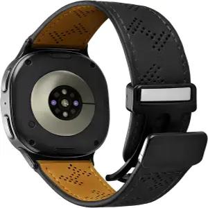 삼성 갤럭시 워치 8 40mm 44mm/ 클래식 46mm와 호환되는 그레이히드 정품 가죽 시계 밴드 마그네틱 버클