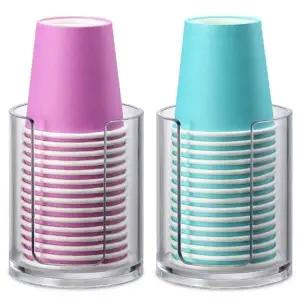 ( )아크릴 종이컵 거치대 스탠딩형 투명 컵 홀더 일회용컵 정리 보관함