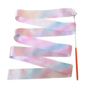 반짝이 리듬체조 체조 리본 스틱 리본막대 4M 리듬체조리본 체조리본