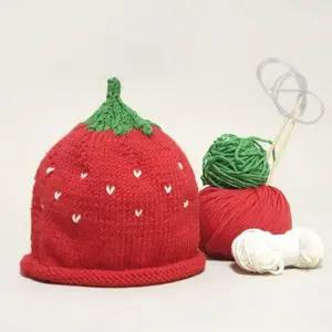 멜로우스토리 아기 딸기 모자 울 -Knitting Kit
