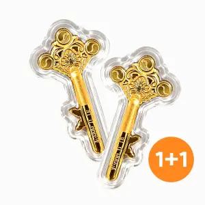 [한국금다이아몬드] [1+1] 순금 선물 골드바 행운 열쇠 24K 0.1g