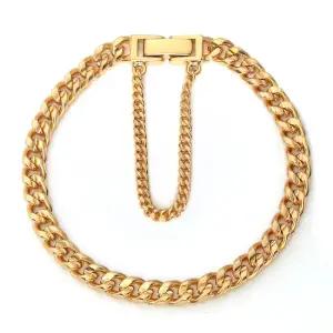 커브 체인 14KGP 골드 볼드 체인 고급 패션 팔찌