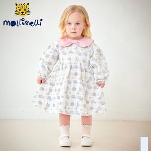 [몰리멜리] 프렌치리본카라원피스