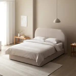 젠티스 모어 라운드 패브릭 통판형 침대프레임 Q K