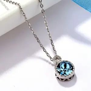 여자 은 목걸이 실버 925 파도한방울 목걸이