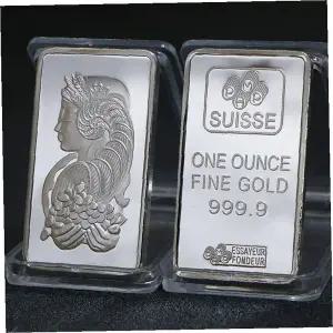 금속 바 모형 컬렉션 재물 운세 인테리어 장식 소품 외화 디스플레이 케이스 포함