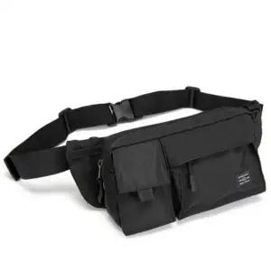 (색상 블랙)웨이스트백 슬링백 스트랩 힙색 플랩포켓 크로스백 남성