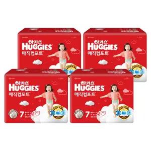 하기스 2024 저자극 흡수력좋은 매직컴포트 팬티형 기저귀 남녀공용 7단계 128매