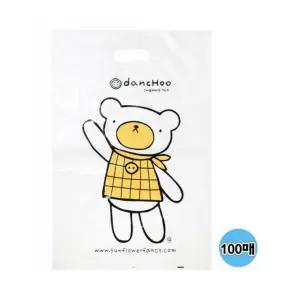 선물봉투 손잡이 곰돌이 쇼핑백 비닐봉투 100매입 비닐
