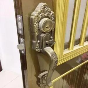 대문손잡이 전원주택 철문 손잡이 별장 현관 철제 양면 잠금 실린더