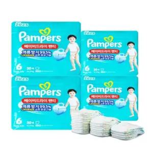 팸퍼스 베이비드라이 팬티 기저귀 6단계 4팩(120매)