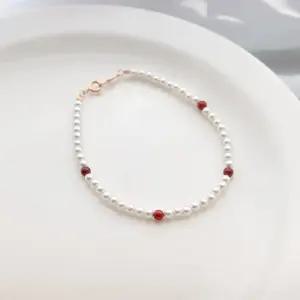 14k 자마노 3mm 스왈 진주 팔찌 OPPB0352-1