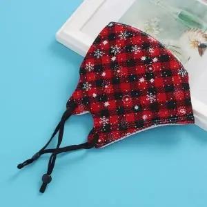 ( )눈꽃 패션 체크 천 마스크 가정의료용품 겨울 입체