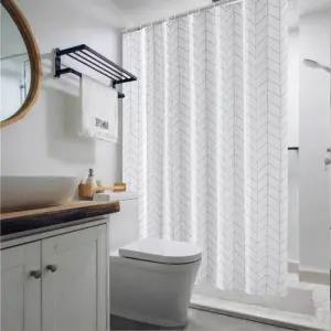 [룽스]헤링본/호텔 고급 방수 패브릭 화장실커튼 욕실