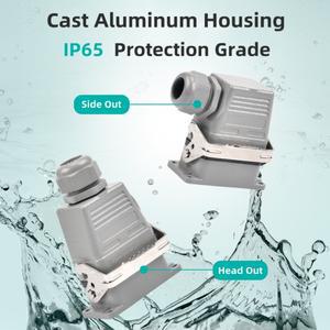 헤비 듀티 커넥터 HDD-24.42.72.108.144.216 코어 10A 냉압 신호 케이블 방수