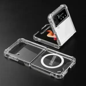 갤럭시 Z플립 3 4 5 6 Zflip 투명 범퍼 하드 케이스 마그네틱 F502-OR
