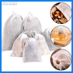 부직포 원단 티 필터 백 치유 도장 포함 스파이스 티 인퓨저 일회용 도장 향신료 필터 티백 100 개