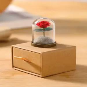 조화 장미꽃다발 유리돔 장식 실크 꽃 부케 발렌타인 데이 선물 어린왕자컨셉