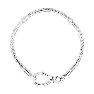 브랜드 주얼리 590792C00 모먼트 인피니티 노트 스네이크 체인 실버 팔찌
