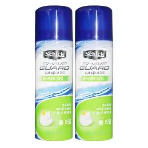 엘지 쉬크 쉐이브가드 센서티브 라임 폼 타입 220ml 2개 면도기 면도