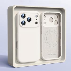 아이폰 17 16 15 14 13 프로 맥스 17프로 에어용 케이스 아이폰14프로 커버 오리지널 폰 무선 충전 소프트 케이스, 액체 맥세이프 지원 마그네틱 실리콘