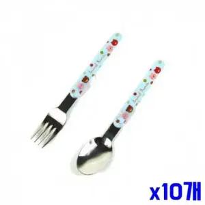 WL 블루 캐릭터 어린이 숟가락 포크세트 x10개 젓가락 수저세트 숟가락 젓가락