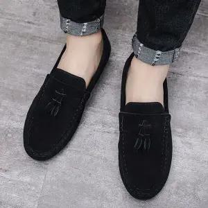 [하프클럽/베리슈]베리슈 남성 가볍고 발편한 스웨이드 테슬 로퍼 단화 슬립온 구두 남성화