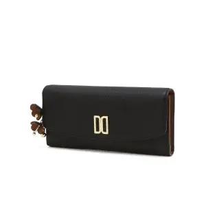[롯데백화점]닥스 액세서리 [선물포장/쇼핑백동봉] 아젤라 블랙 가죽 DD 장식 장지갑 DCWA5F121