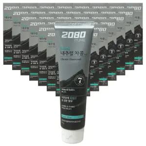 2080 퓨어 블랙치약 차콜민트 125g x 36개 내추럴 블랙 치석케어 대용량 치약
