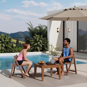 애니웨이우드 소일드 우드 접이식 의자 세트 2개, 실내 또는 실외 나무 식탁 300파운드, 가정용 주방, 잔디밭, 파티오를 위한 공간 절약 및 휴대용 디자인, 조립 불필요