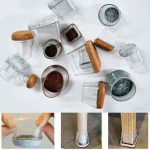 의자발커버 도토리 실리콘 원형 사각 소음방지 식탁 의자 캡 4개 1set