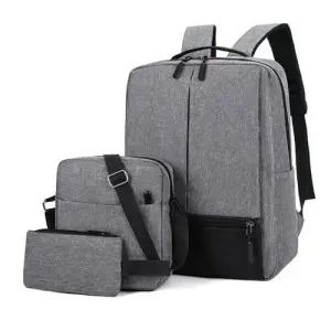 USB포트 데일리백팩 미디백 파우치 3종 학생 여행가방 WEED4C5