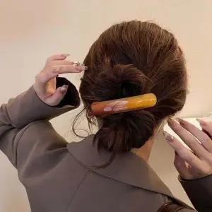 여성 빈티지 심플 일자핀 헤어핀 데일리 자동핀 4컬러