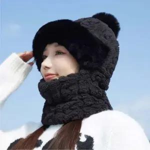 겨울철 코디 아이템 꽈배기 뽀글이 털방울 넥워머모자