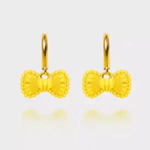 [베티블루] 999 24K 순금 하트 구슬 리본 3.75g 금 원터치 귀걸이