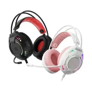 [COX] [헤드셋] 콕스 V800 가상 7.1 ENC RGB 진동 게이밍 헤드셋 (블랙, 화이트)