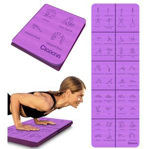 아사나 자세가 있는 접이식 두꺼운 요가 매트 - 아내와 를 위한 크리스마스 선물, 홈 운동을 미끄럼 방지 8mm 교육용 운동 매트, 72
