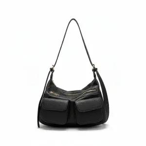 CMB418B여성 투포켓 카고 지퍼 숄더백 데일리 가죽 호보백