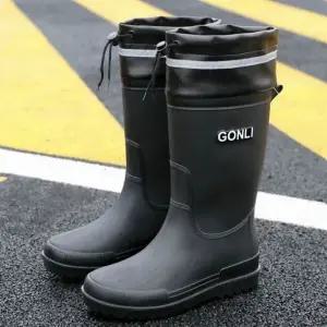 스트랩 방수 아웃도어 레인부츠 남자 미들기장 신발