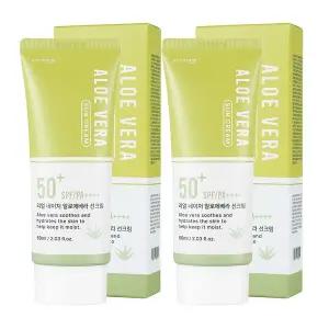[COSMATE]코스메이트 네이처 알로에베라 선크림 60ml 2개 / SPF50+ PA++++