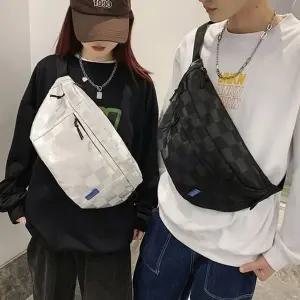 커플 학생 바디백 체크슬링 크로스바디 바디슬링백 (KYR-WBFAFBB)