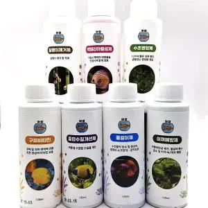 [국제프리츠]어밥 물갈이제 7종 종합 모음 120ML 7개 어항 물갈이 수질 정화제 개선제