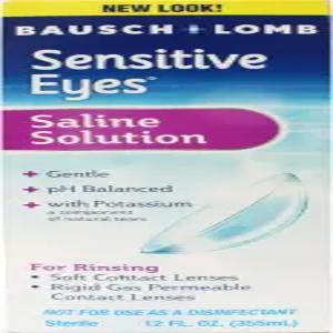 보쉬 앤 롬의 민감한 눈 식염수 소프트 콘택트렌즈 및 투과 렌즈 칼륨이 포함된 12 Fl Oz (355mL) - 6 팩