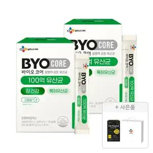 CJ바이오코어 건강한 생유산균 100억 30포, 2개+증정(닥터뉴트리 비타민D 맥스 2개월분 60정, 1개+CJ웰케어 쇼핑백 (소), 1개)